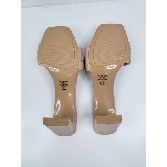 My Delicious Venture‎ Nude Weaved Braided Slip On Slide Heel Sandals - Size 10 - Picture 7 of 10